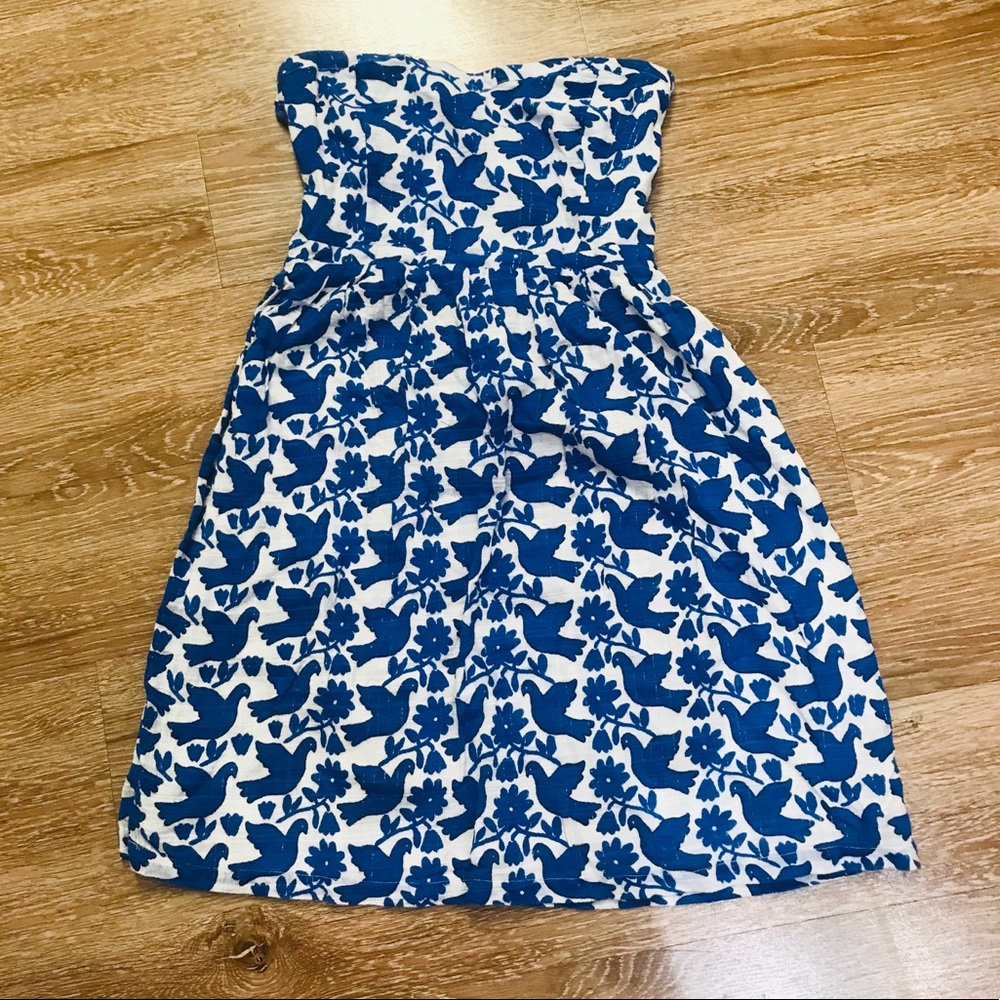 Old Navy Strapless Blue Bird Dress
